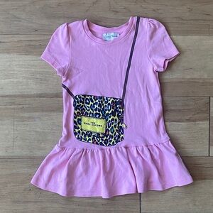 Marc Jacobs Pink Tee Dress with Leopard Bag Print